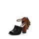 Босоножки ROXY TASSLE TRIM HIGH VAMP BLOCK HEEL SANDAL - BLK/TAN LOST INK артикул LO019AWGIT37 распродажа